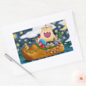 NEDERCH SHOE SANTA SHIP, ICEBERGS, WHALE, TEDDY BE RECHTHOEKIGE STICKER (Envelop)