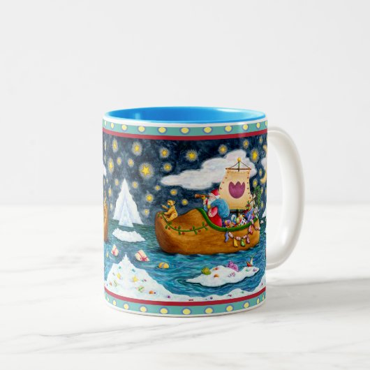 NEDERCH SHOE SANTA SHIP, ICEBERGS, WHALE, TEDDY BE TWEEKLEURIGE KOFFIEMOK (Voorkant rechts)