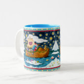 NEDERCH SHOE SANTA SHIP, ICEBERGS, WHALE, TEDDY BE TWEEKLEURIGE KOFFIEMOK (Voorkant links)