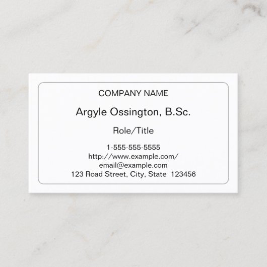 Nederig, Dapper, zakelijk Visitekaartje (Voorkant)