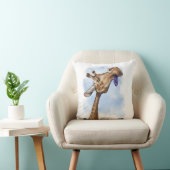 Nederig neerbuigende Giraffe Cartoon Kussen (Stoel)
