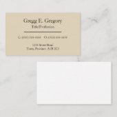 Nederig, respectabel Visitekaartje (Voorkant / Achterkant)