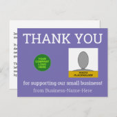 Nederige "DANK U"-ansichtkaart voor kleine bedrijv Briefkaart (Voorkant / Achterkant)