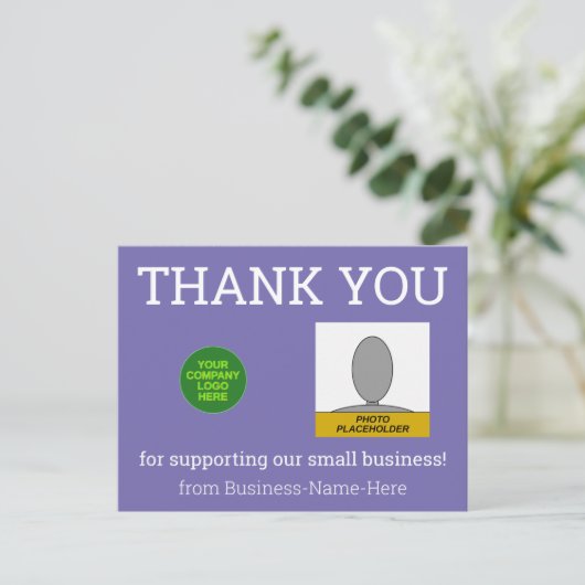 Nederige "DANK U"-ansichtkaart voor kleine bedrijv Briefkaart (Staand voorkant)