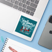 Nederige en vriendelijke zelfgroei kalligrafie cit sticker (Laptop met iPhone)