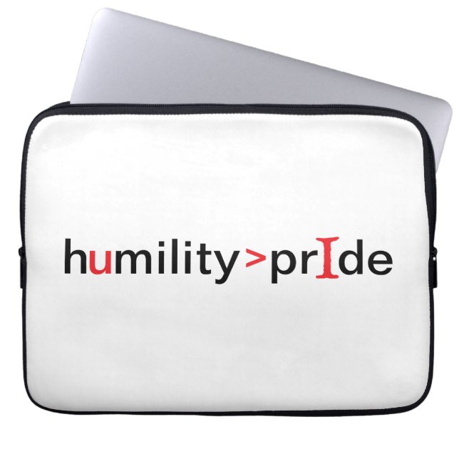 Nederigheid is groter dan trots laptop sleeve (Voorkant)