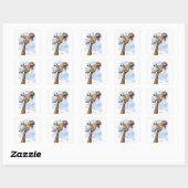 Nederiginge Giraffe Cartoon Vierkante Sticker (Vel)