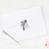 Nederiginge Giraffe Cartoon Vierkante Sticker (Envelop)