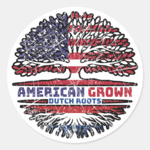 Nederland Amerikaans-Amerikaanse Verenigde Staten Ronde Sticker