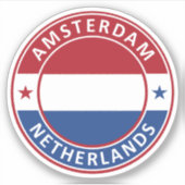 Nederland, Amsterdam Sticker (Voorkant)