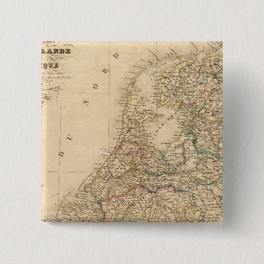 Nederland, België 2 Vierkante Button 5,1 Cm (Voorkant)