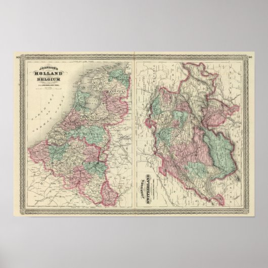 Nederland, België en Zwitserland Poster (Voorkant)