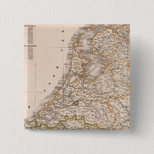 Nederland, België Vierkante Button 5,1 Cm (Voorkant)