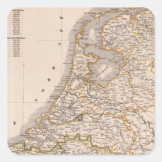 Nederland, België Vierkante Sticker (Voorkant)