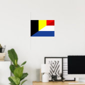 nederland belgië vlag halve vlag poster (Thuiskantoor)