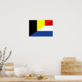 nederland belgië vlag halve vlag poster (Keuken)
