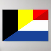 nederland belgië vlag halve vlag poster (Voorkant)