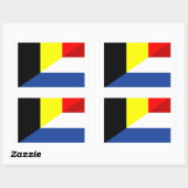 nederland belgië vlag halve vlag rechthoekige sticker (Vel)