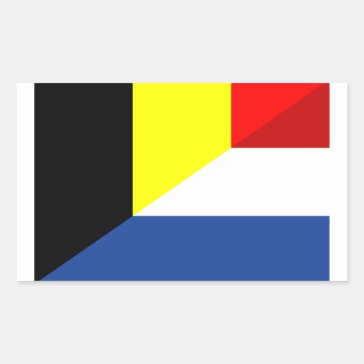 nederland belgië vlag halve vlag rechthoekige sticker (Voorkant)