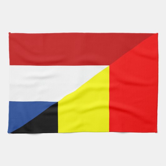 nederland belgië vlag halve vlag theedoek (Horizontaal)