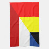 nederland belgië vlag halve vlag theedoek (Verticaal)