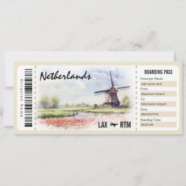 Nederland Boarding Pass Cadeaubon Kaart