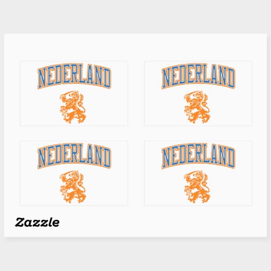 Nederland + Crest Rechthoekige Sticker (Vel)