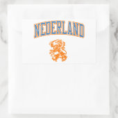 Nederland + Crest Rechthoekige Sticker (Tas)