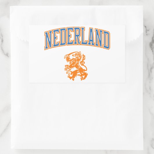 Nederland + Crest Rechthoekige Sticker (Tas)