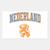 Nederland + Crest Rechthoekige Sticker (Voorkant)