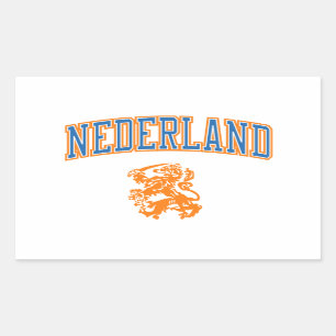 Nederland + Crest Rechthoekige Sticker