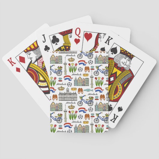 Nederland Doodle Patroon Pokerkaarten (Achterkant)