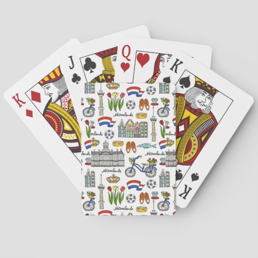 Nederland Doodle Patroon Speelkaarten (Achterkant)