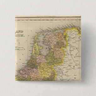 Nederland en België 2 Vierkante Button 5,1 Cm