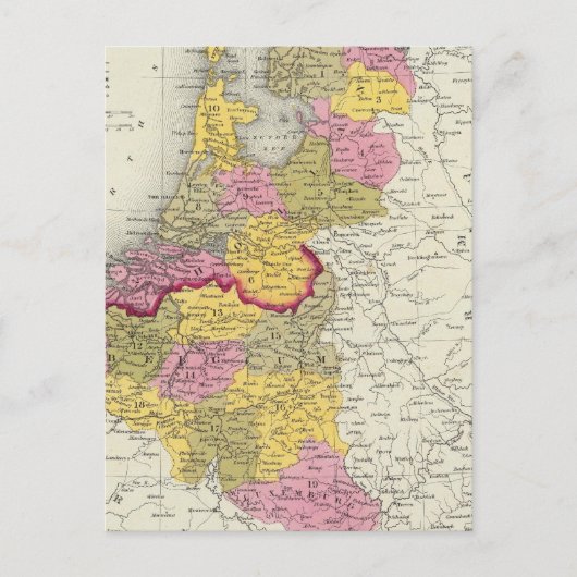 Nederland en België Briefkaart (Voorkant)