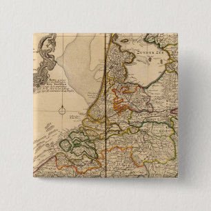 Nederland en België Vierkante Button 5,1 Cm