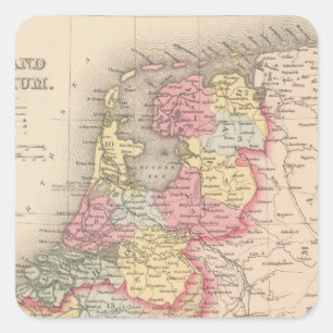 Nederland en België Vierkante Sticker