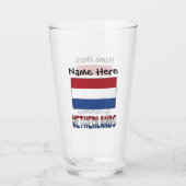 Nederland en Nederlanders Vlag Persoonlijk Glas (Achterkant)
