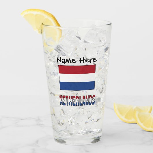 Nederland en Nederlanders Vlag Persoonlijk Glas (Voorkant ijs)
