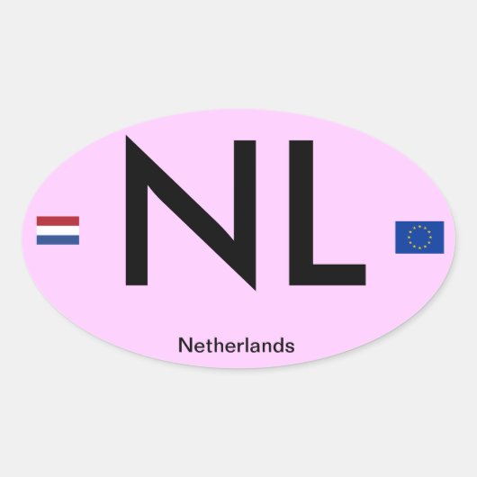 Nederland* Euro-achtige Bumpersticker (Nederland) Ovale Sticker (Voorkant)
