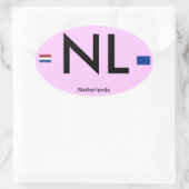 Nederland* Euro-achtige Bumpersticker (Nederland) Ovale Sticker (Tas)