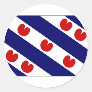 Nederland Friesland Vlag Ronde Sticker