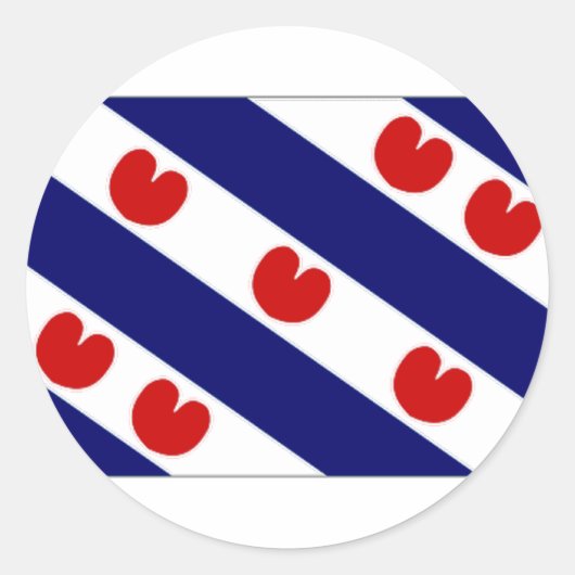 Nederland Friesland Vlag Ronde Sticker (Voorkant)