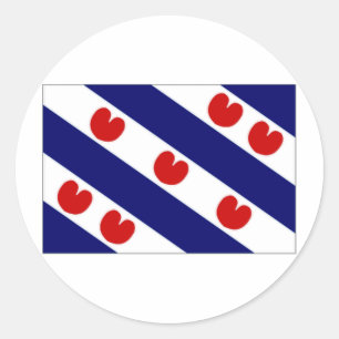 Nederland Friesland Vlag Ronde Sticker