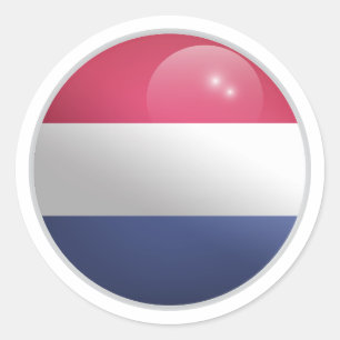 Nederland Glossy Circle Flag Ronde Sticker