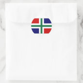 Nederland Groningen Vlag Ronde Sticker (Tas)
