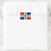 Nederland Groningen Vlag Ronde Sticker (Tas)