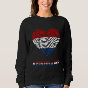 Nederland Hart Duimafdruk Nederlandse Vlag Nederla Trui