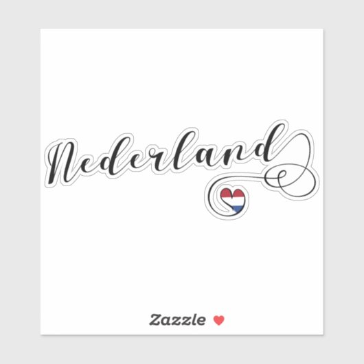 Nederland Heart Flag Sticker (Vel)