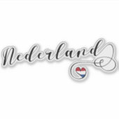 Nederland Heart Flag Sticker (Voorkant)